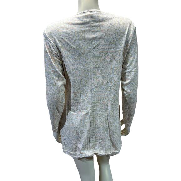 90s Jennifer Reed Abstract Ethnic Print Cotton Cardigan Boho Oversized Fit Small - Picture 3 of 7